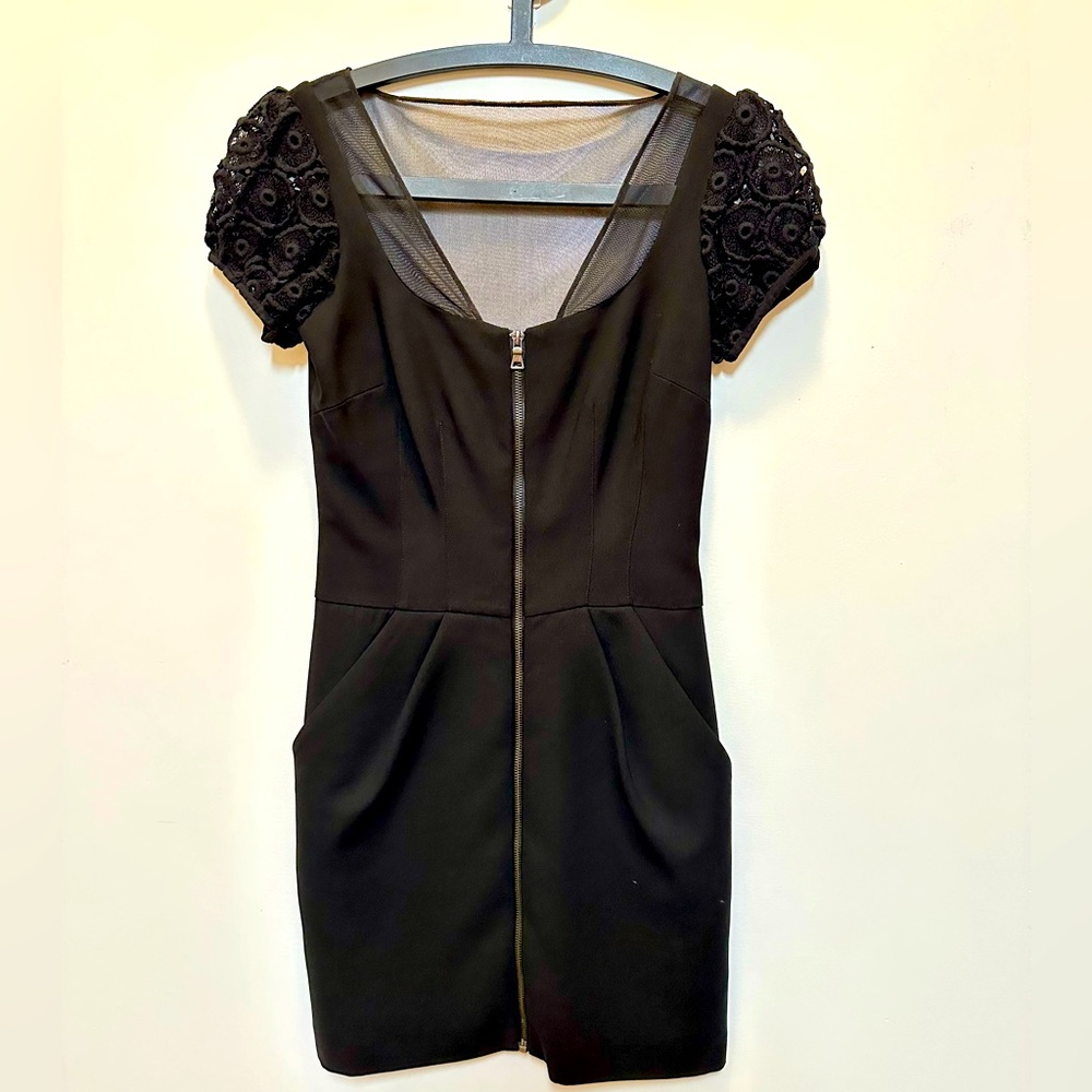 laundry by shelli segal Black Zipper Midi Dress Size 0